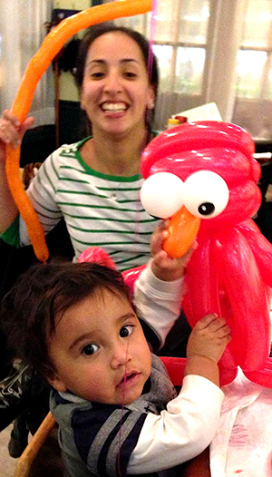one year old with Elmo
